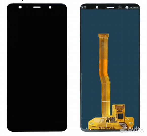 Дисплей Samsung A750F черный TFT+настройка яркости