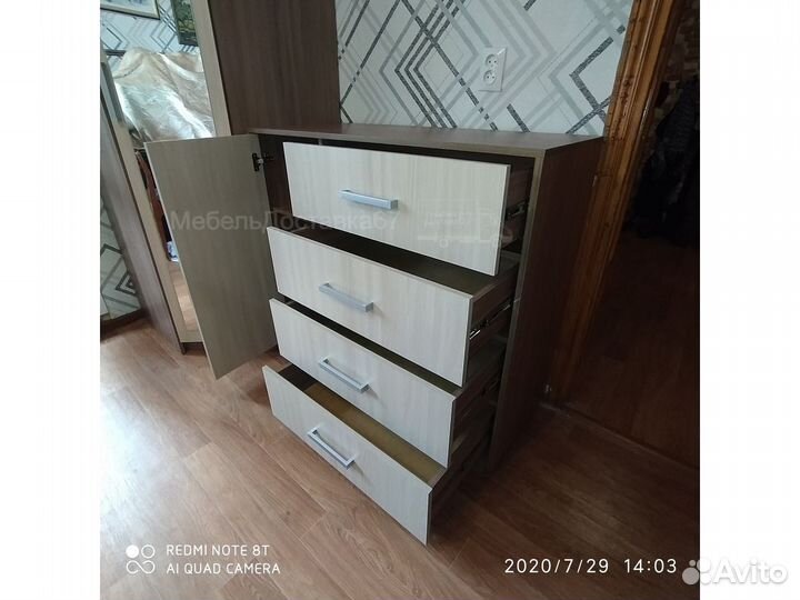 Комод (1,1м) №7 шимо темный+светлый (справа)