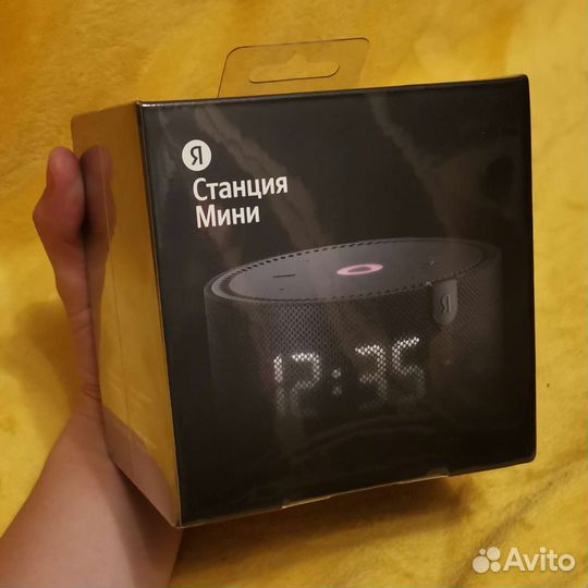 Яндекс станция мини с часами новая