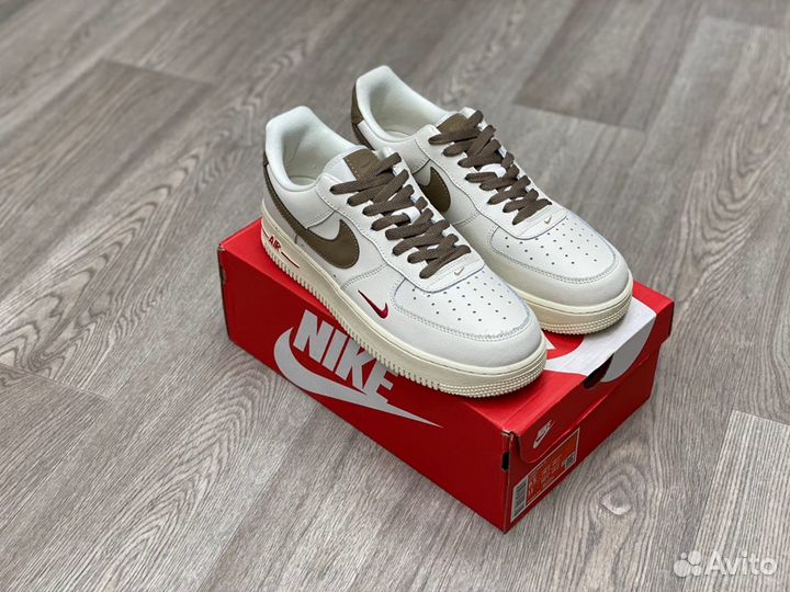 Кроссовки Nike Air Force 1 Premium White Brown