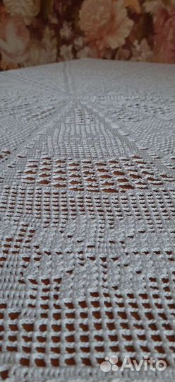 Филейная скатерть ручная работа