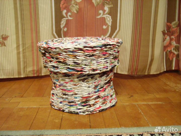 Корзина подарочная и коробка из бумажной лозы