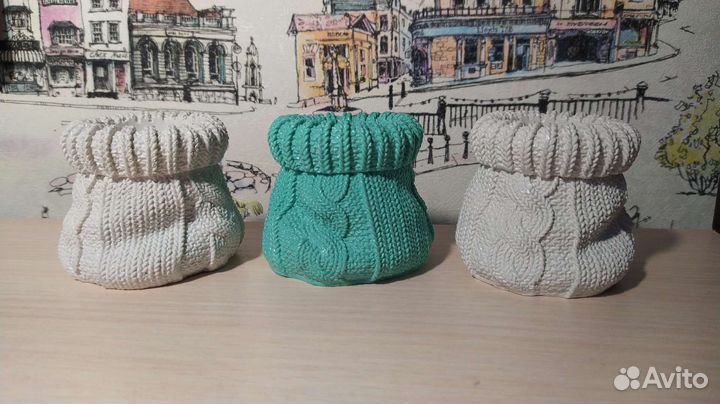 Подсвечник вязаный мешочек для Дмитрия
