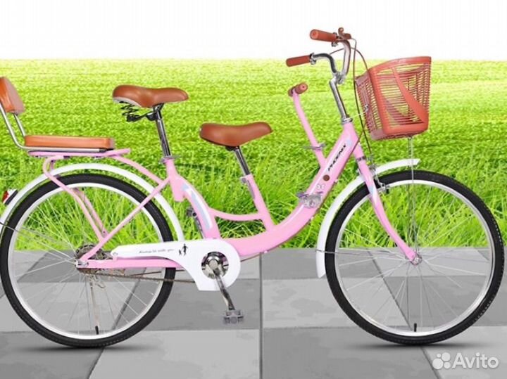 Велосипед мама +малыш и плюс доп сиденье