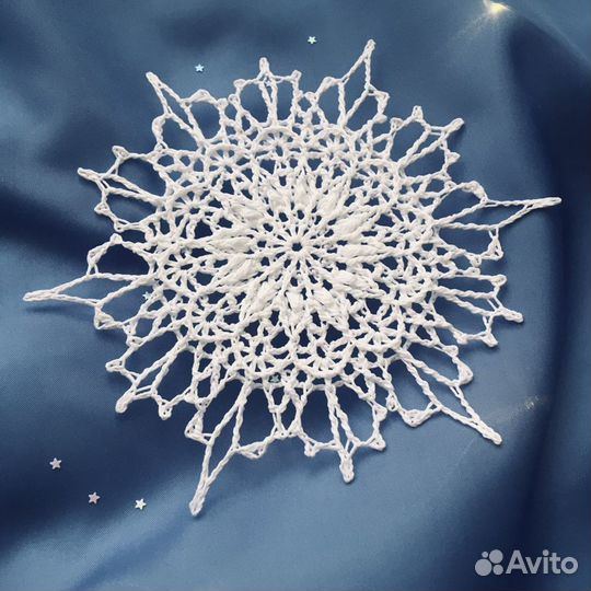 Подарок Снежинка Салфетка Крючком