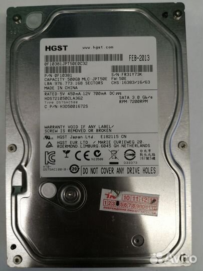Жесткий диск 3.5'' 500гб