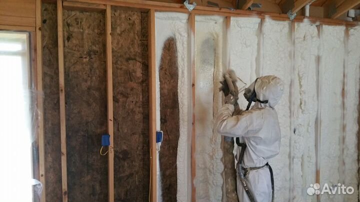 Утепление пенополиуретаном стен дома (коттеджа)