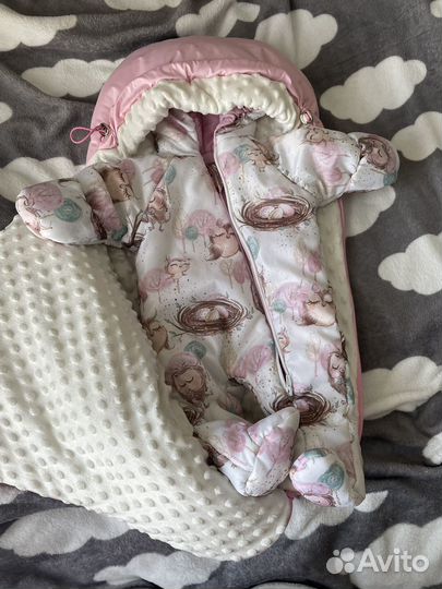 Комплект на выписку для девочки зимний