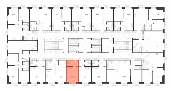 Квартира-студия, 20,1 м², 13/33 эт.