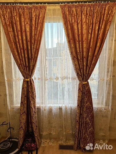 Шторы жаккардовые с ламбрекеном