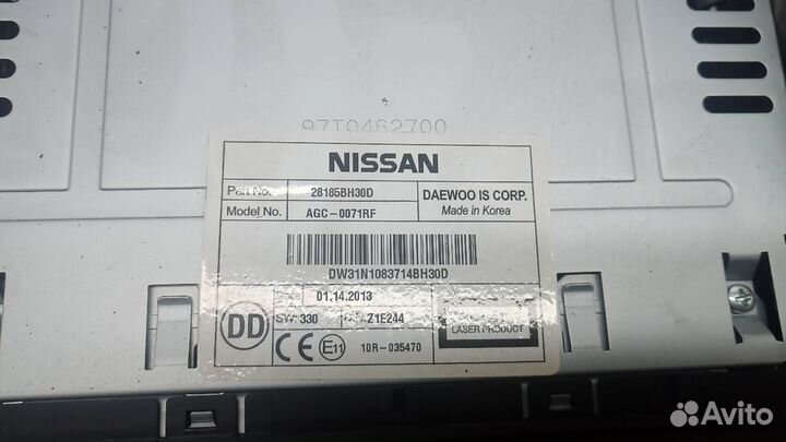 Магнитола Nissan Navara D40 рест. 2013 28185BH30D