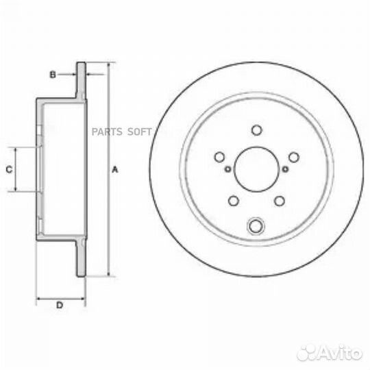 Delphi BG4776C Торм.диск зад.274x10 5 отв. (с покр