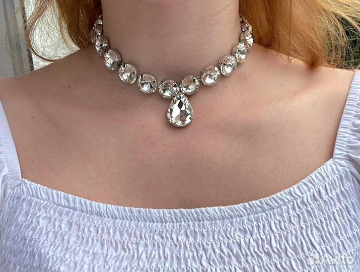 Колье Новое чокер из крупных страз