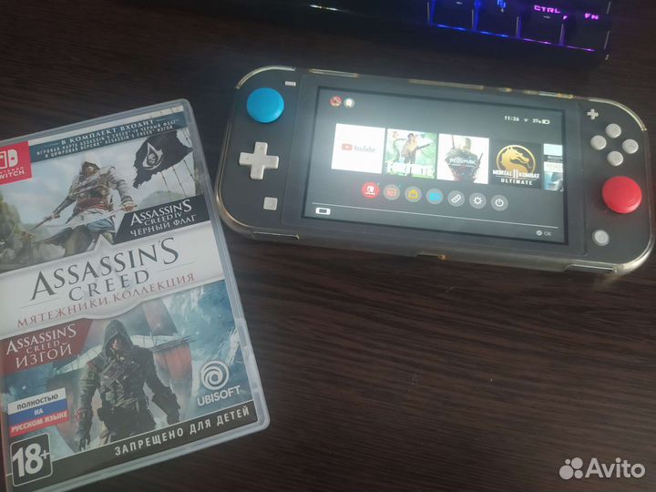 Nintendo switch lite с играми+картридж