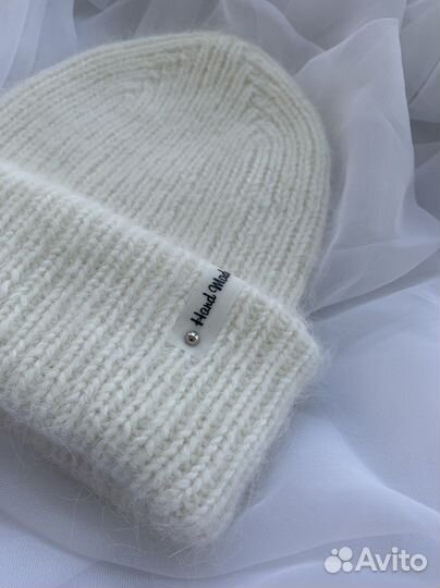 Шапка из пуха норки вязаная ручная работа