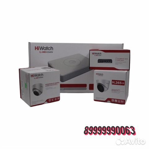 Комплект ip видеонаблюдения hiwatch H.265+ купить в Москве ...