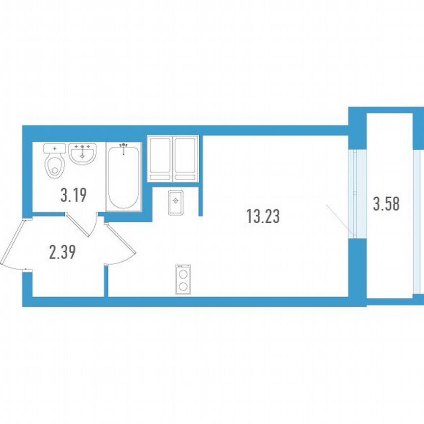 Квартира-студия, 19 м², 15/25 эт.