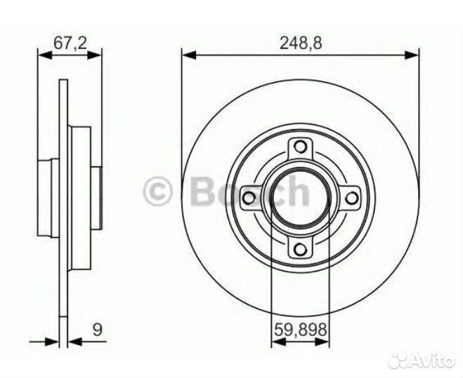 Диск тормозной citroen C4 1.4-2.0 04/peugeot 307