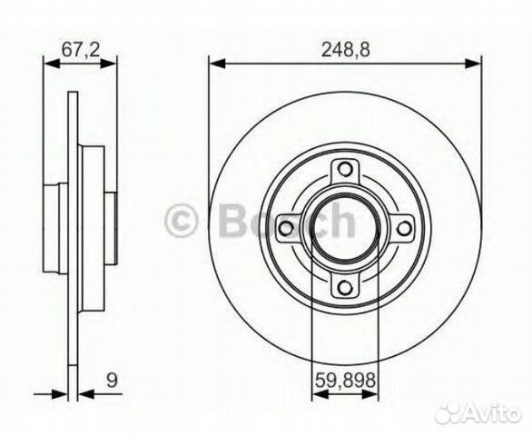 Диск тормозной citroen C4 1.4-2.0 04/peugeot 307