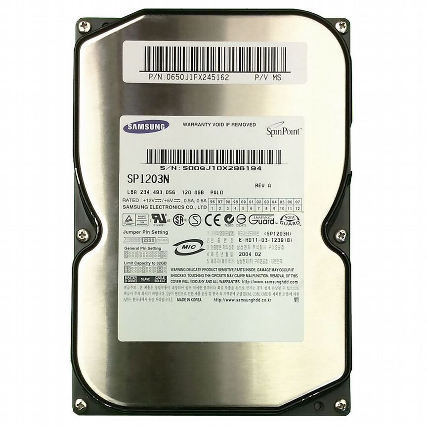 [SP1203N] Жесткий Диск Samsung 120gb Ide 3,5" Sp1203n
