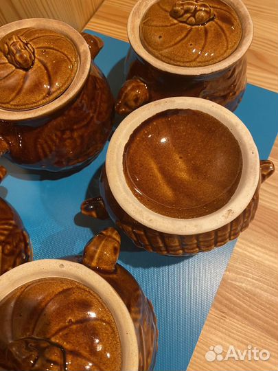 Горшки керамические для запекания 5 шт