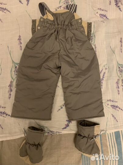 Зимний пуховый комбинезон трансформер 74-80