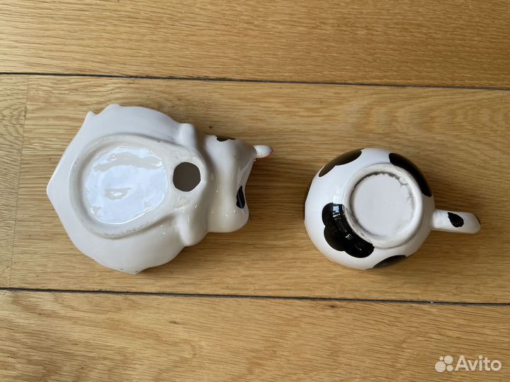 Новая кружечка с блюдцем Коровка