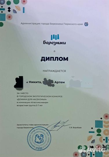 Домик для насекомых, призер городского конкурса