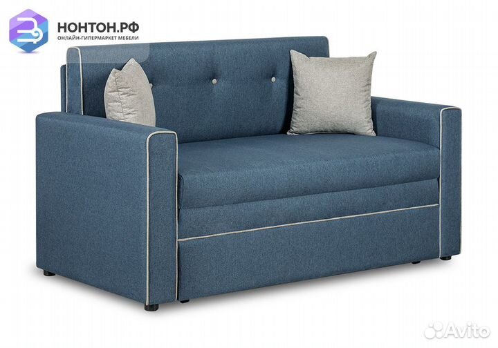 Диван выкатной Найс светло-синий / светло-серый