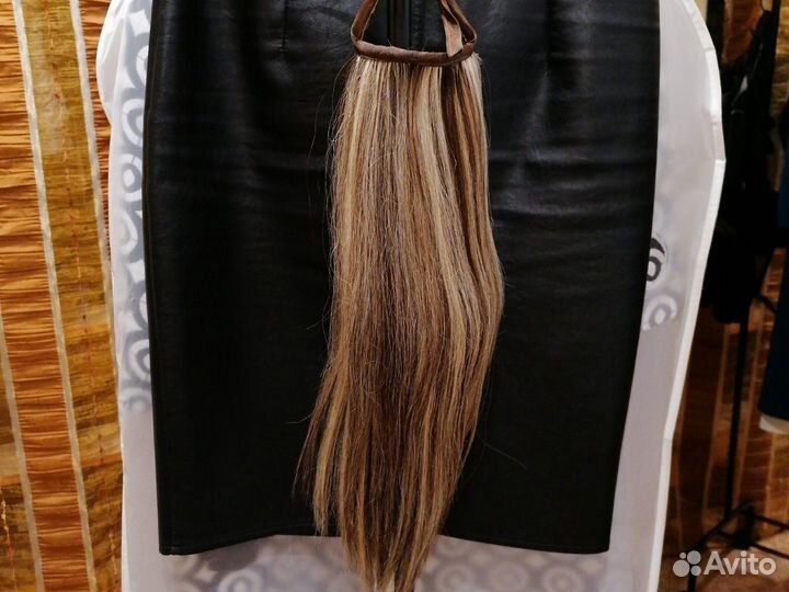 Хвост из натуральных волос. Новый. длина 45 см