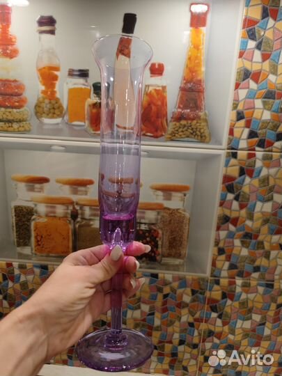 Винтажный Бокал-ваза,розовое стекло,Европа