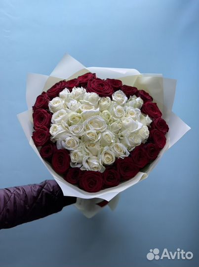 Розы букеты цветы форме Сердце