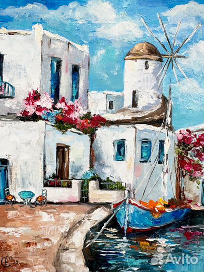 Картина маслом с морем Картина Средиземноморье