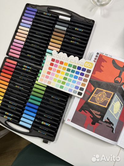 Акриловые маркеры Enmy 60 штук с шариком