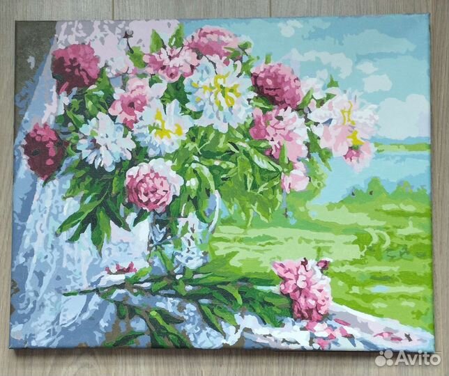 Картина готовая Пионы 40х50