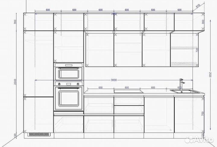 Кухни на заказ по размерам