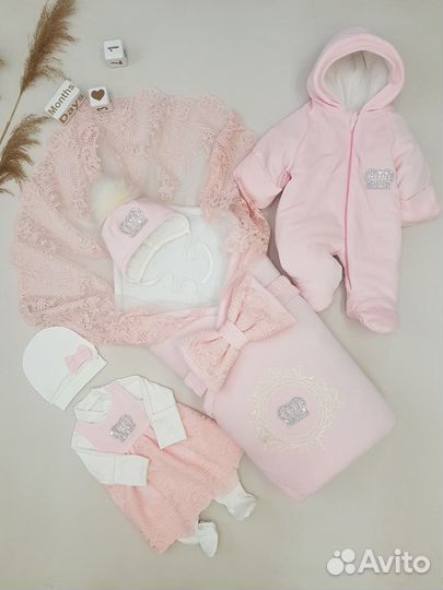 Элитный комплект на выписку с кружевом