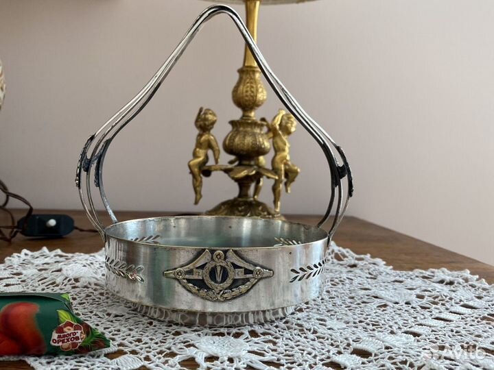 Конфетница, вазочка. Посеребрение. Франция