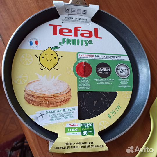 Сковорода блинная Tefal Fruits 25см +лопатка