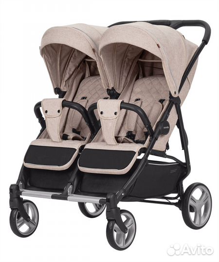 Коляска 2 в 1 для двойни Carrello Connect Beige