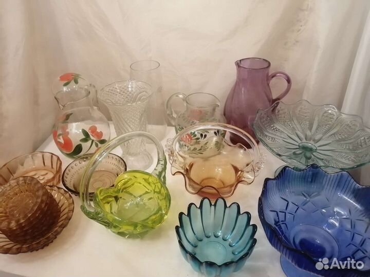 Ваза цветное стекло СССР