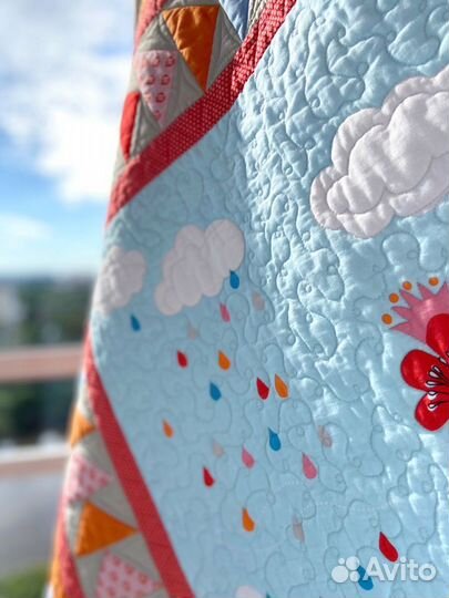 Лоскутное одеяло в подарок, Одеяло-плед для девочк