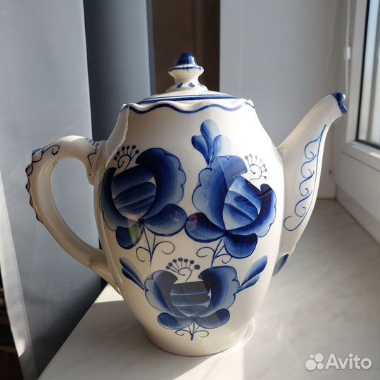 Советская посуда, Гжель, большой чайник