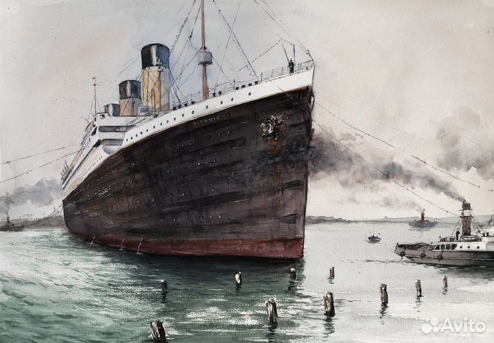 Акварельные картины Титаник