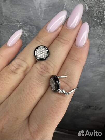 Серьги керамика черные