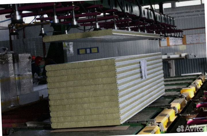 Сэндвич панели стеновые из минерал. ваты от 200 м2