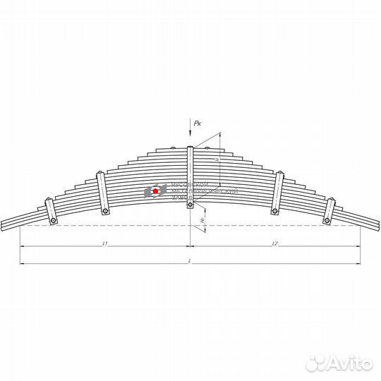 Рессора задняя 16-и л. со скобой урал-4320 чмз
