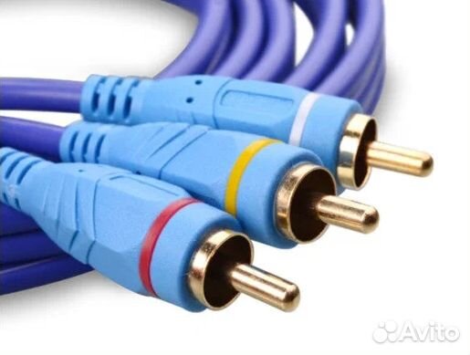 Кабель 3RCA-3RCA, аудио-видео (тюльпаны), 3 метра