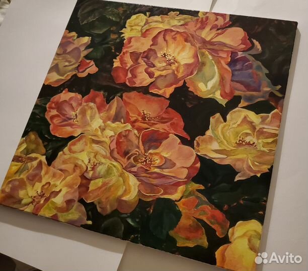 Картина, Цветы, 50 х 50, масло, холст