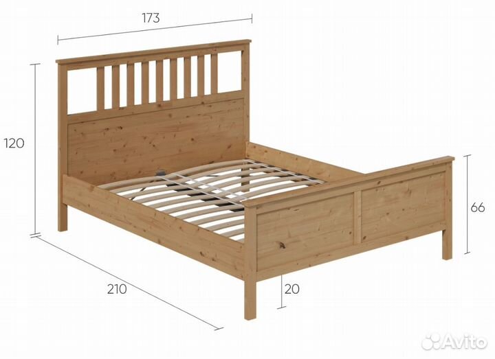 Кровать Икеа hemnes хенмнэс кымор, 160х200см